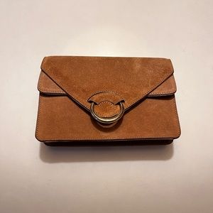 Banana Republic Tan Suede Convertible Clutch